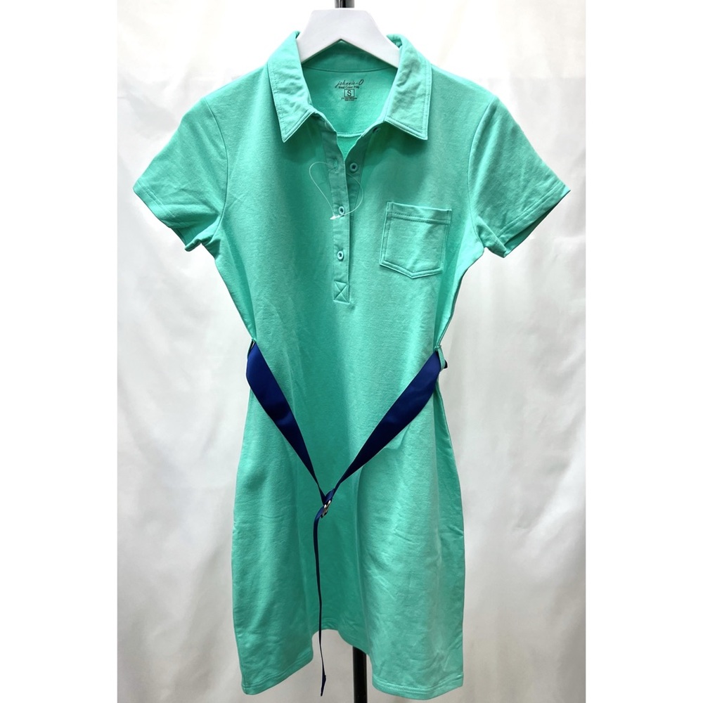 johnnie-O Bermuda Green Belted Short Sleeve Polo Dress